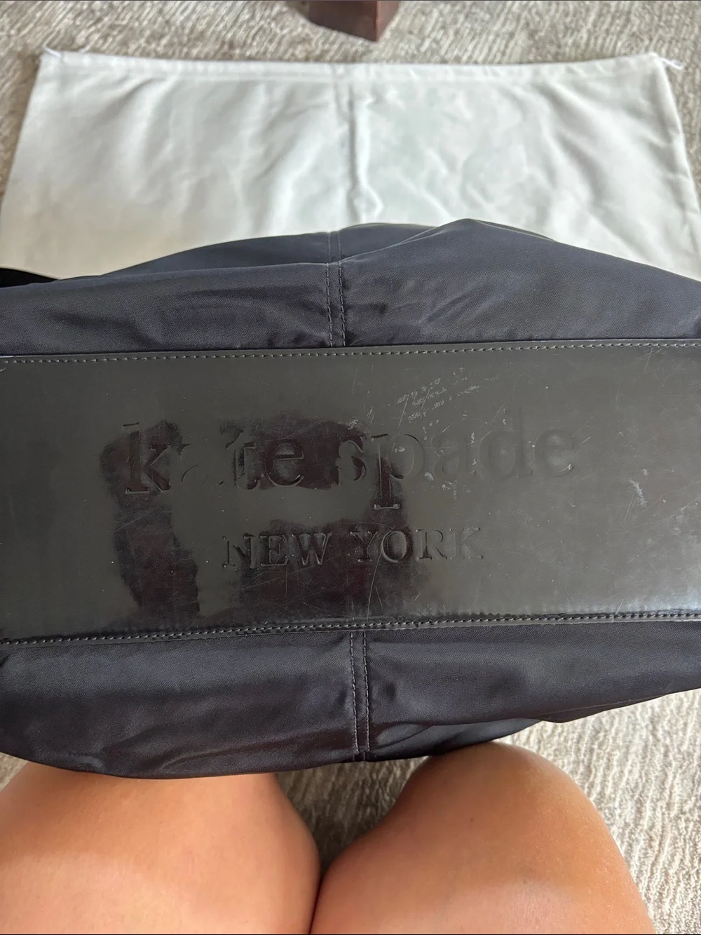 kate spade Black Nylon Messenger Bag with Front Slip Pockets (diaper bag)